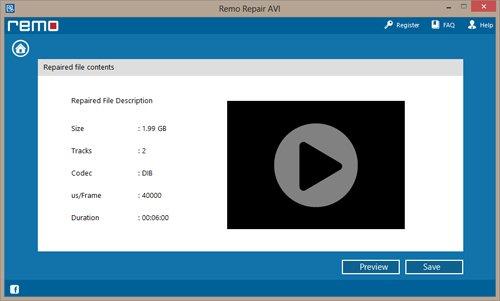 Digital Video Repair Software - Preview AVI File
