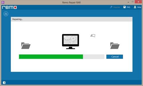 Repair RAR Files after Access Denied Error - Repair Progress